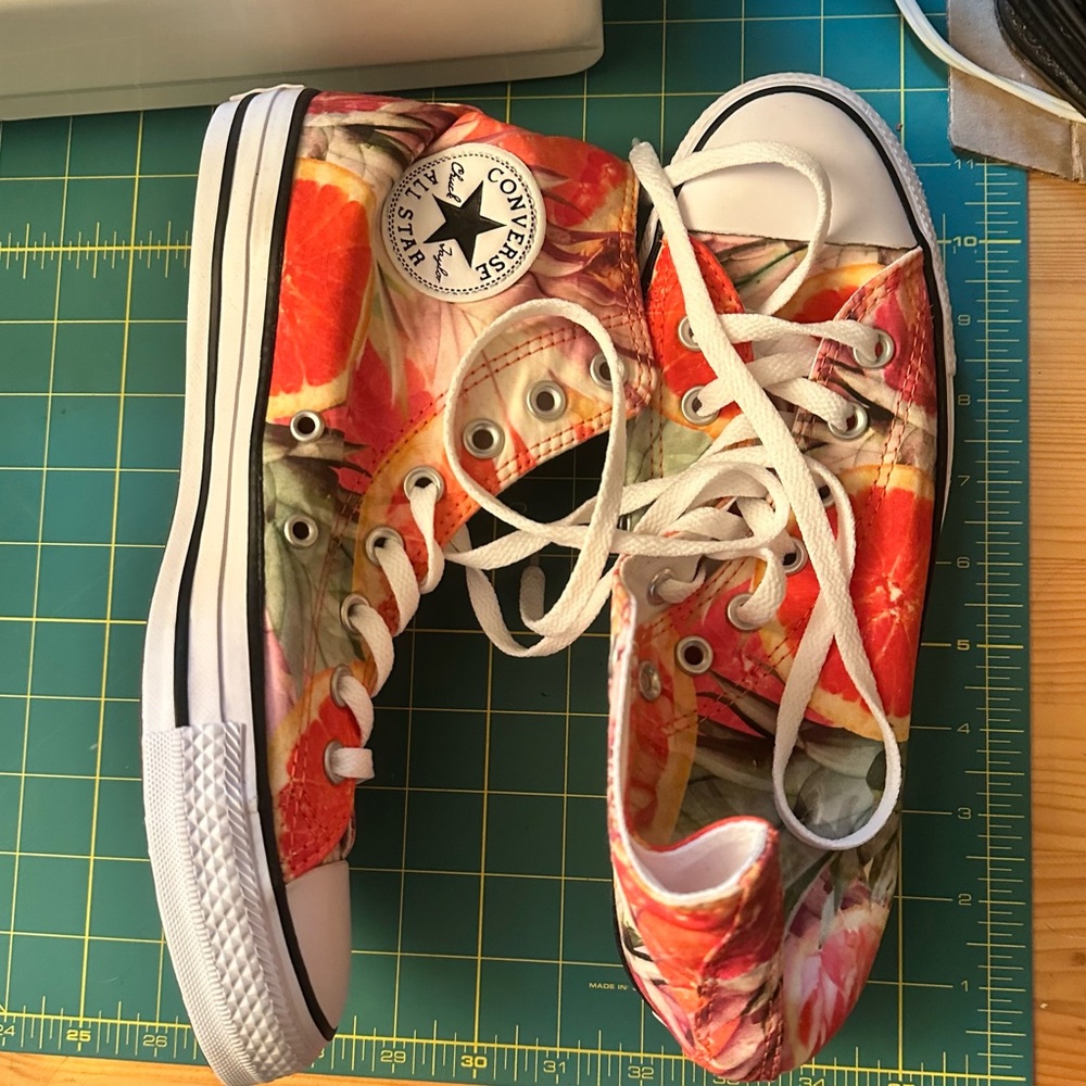 Converse High-Tops with Bold Fruit Design Converse Unisex AllStar Chuck Taylors